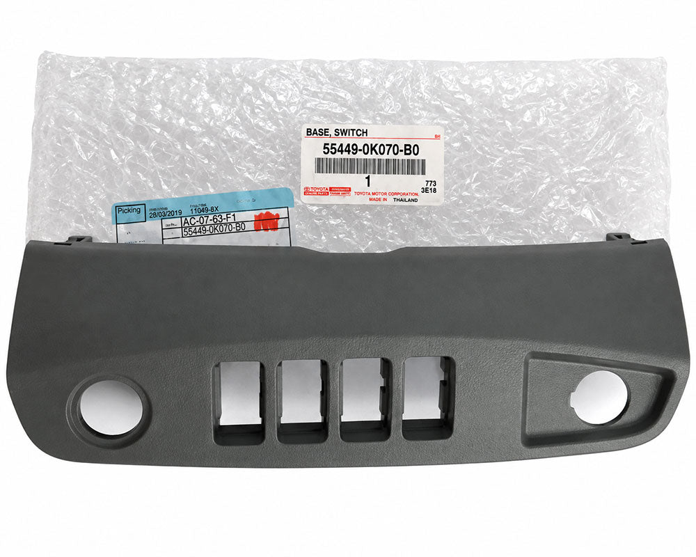 Toyota Genuine Dashboard Switch Base Panel – Medium Gray – 55449-0K070-B0