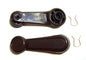 Window Crank Handle Pair for Toyota Hilux Pickup RN20 / RN25 / RN30 / LN40 — Brown, view 1