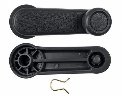 Window Crank Handle Pair for Nissan D21 Hardbody / Navara Pickup / Pathfinder 1986–1997 — Gray, view 1