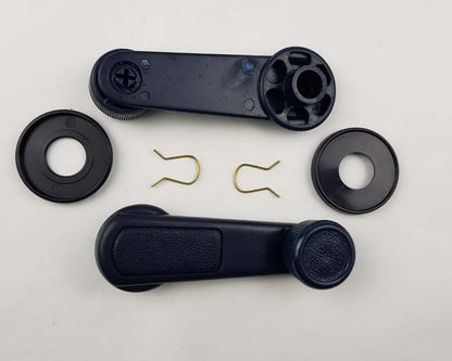 Window Crank Handle Pair with Escutcheons for Mitsubishi L200 Cyclone Pickup K14 / K34 — Blue