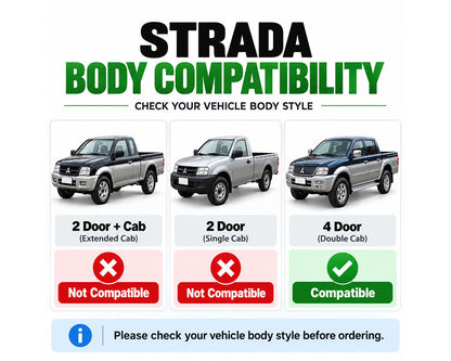Door seal fitment comparison for rear right double cab