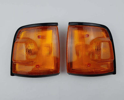 Front Corner Turn Signal Light - for Isuzu TFR Pickup 1989–1995 - Amber Lens - Black Frame - LH + RH Pair – OEM 8-94434-567 / 8-94434-568