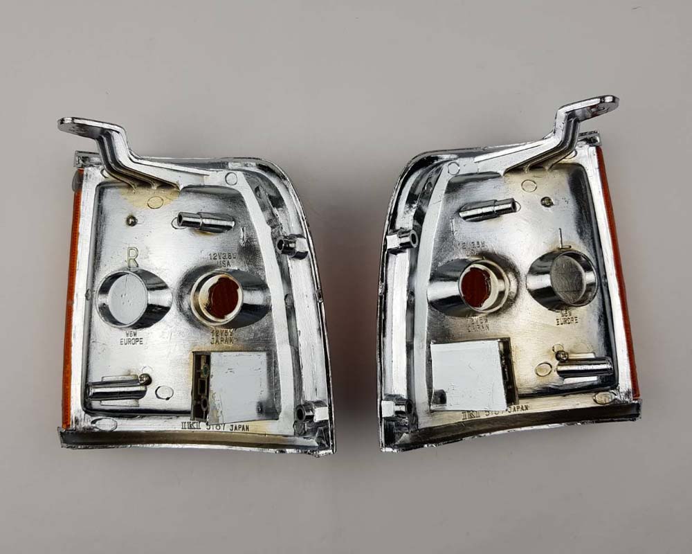 Front Corner Turn Signal Light - for Isuzu TFR Pickup 1989–1995 - Amber Lens - Chrome Frame - LH + RH Pair – OEM 8-94434-570 / 8-94434-569 - additional view 2