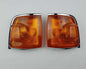 Front Corner Turn Signal Light - for Isuzu TFR Pickup 1989–1995 - Amber Lens - Chrome Frame - LH + RH Pair – OEM 8-94434-570 / 8-94434-569