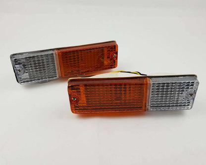 Front Bumper Turn Signal Light - for Isuzu KBD56 / KB-Series Pickup 1981–1987 - Amber / Clear Lens - LH + RH Pair – OEM 8-94224-532-3 / 8-94224-531-3