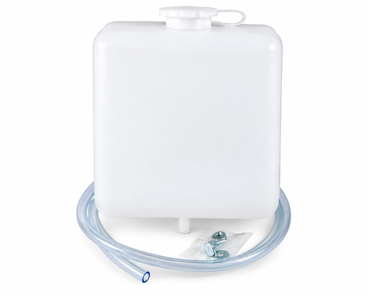 Coolant Recovery Overflow Reservoir Tank - for Classic Japanese Cars & Pickups - Down Outlet - 6" x 7.5" x 3" - Universal-Fit
