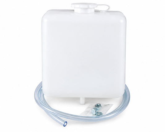 Coolant Recovery Overflow Reservoir Tank - for Classic Japanese Cars & Pickups - Down Outlet - 6" x 7.5" x 3" - Universal-Fit