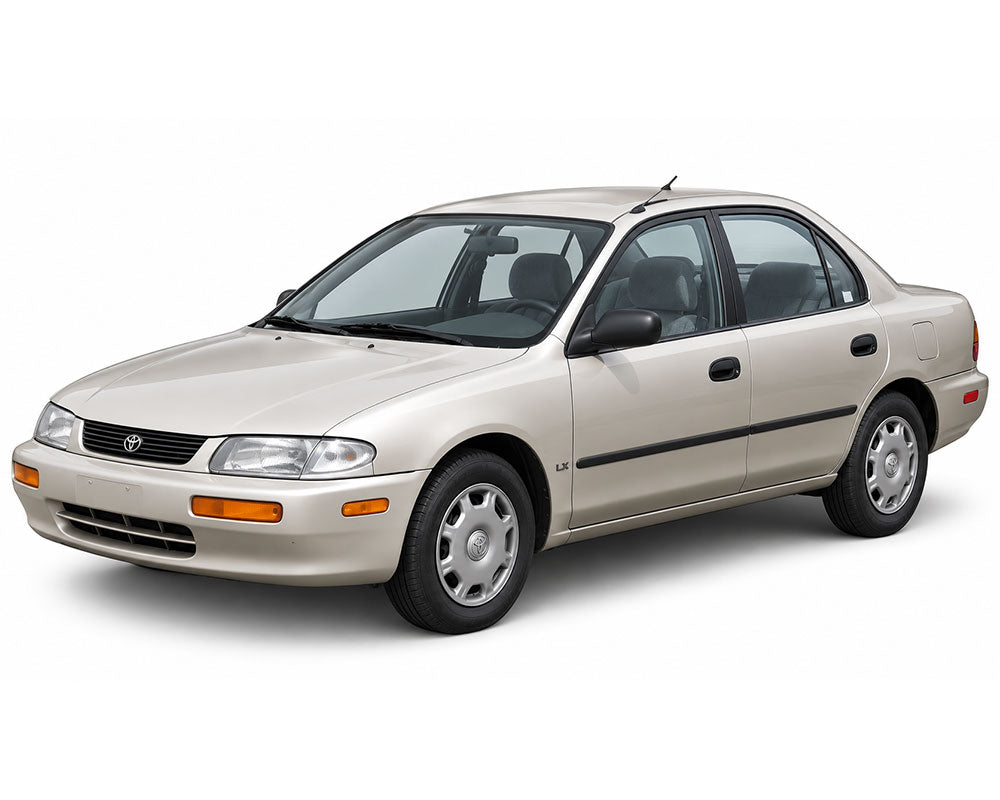 1995 Mazda 323 BA sedan vehicle reference photo; upper rear window molding not shown
