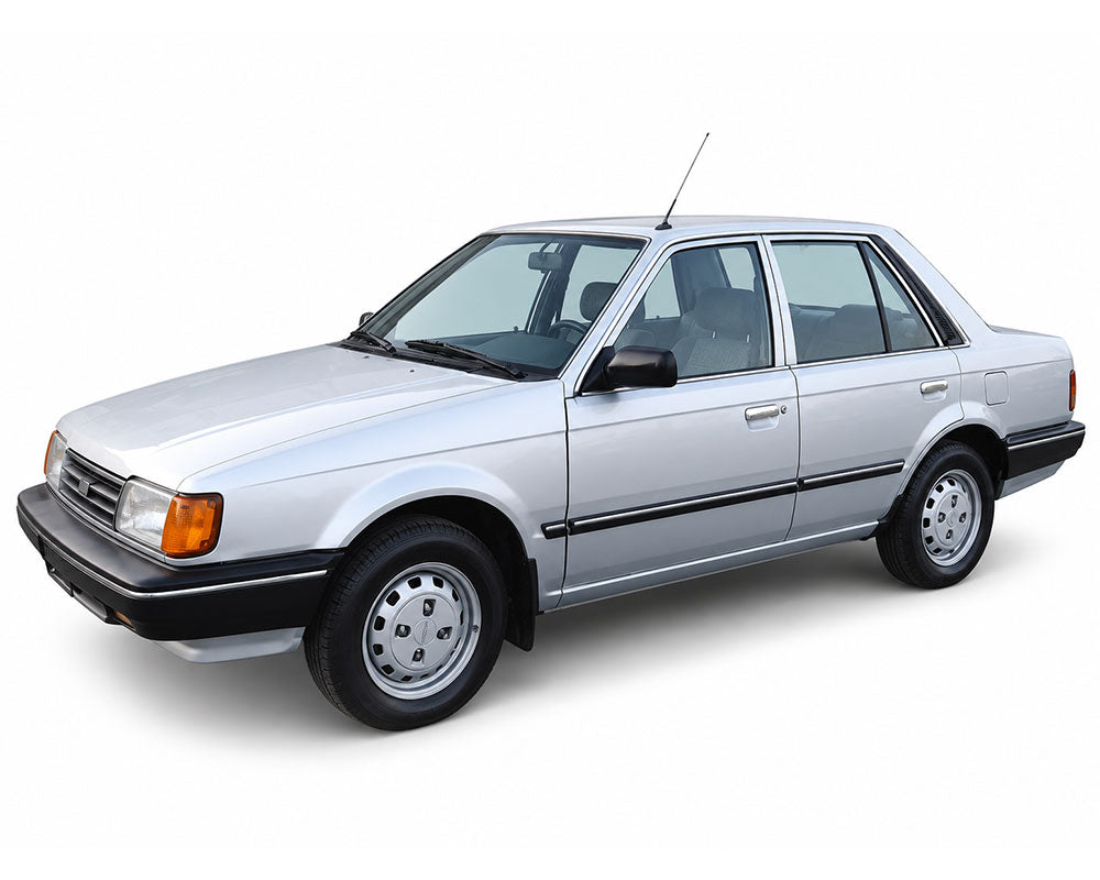 Mazda 323 GLX BF reference image for left rear door; illustration only