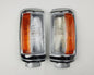 Front Corner Turn Signal Light - for Mitsubishi L200 Cyclone 1979–1987 - Chrome - LH + RH Pair - OEM MB527091 / MB527092