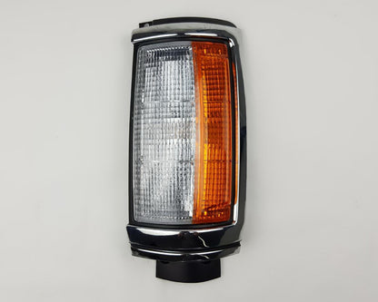 Front Corner Turn Signal Light - for Mitsubishi L200 Cyclone Aerobody 1979–1987 - Black/Chrome - Left LH - OEM MB527787