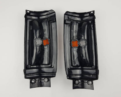 Front Corner Turn Signal Light - for Mitsubishi L200 Cyclone '94 1979–1987 - Black - LH + RH Pair - OEM MB527089 / MB527090