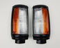 Front Corner Turn Signal Light - for Mitsubishi L200 Cyclone '94 1979–1987 - Black - LH + RH Pair - OEM MB527089 / MB527090