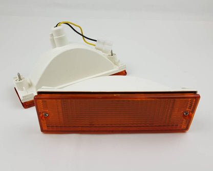 Front Bumper Turn Signal Light Pair for Mitsubishi L200 Cyclone - Amber - LH + RH