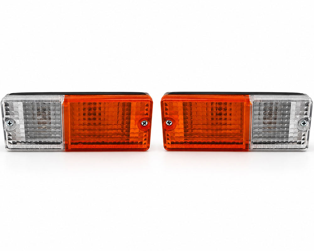 Front Bumper Turn Signal Light Pair for Mitsubishi L200 - Petrol - Amber / Clear - LH + RH