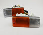 Front Bumper Turn Signal Light Pair for Mitsubishi L200 - Diesel - Amber / Clear - LH + RH