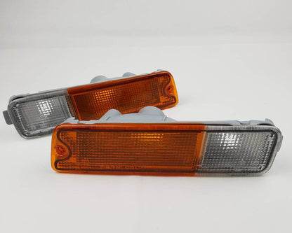 Front Bumper Turn Signal Light Pair for Mitsubishi L200 Strada - Amber / Clear - LH + RH