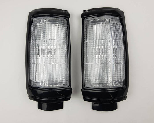 Front Corner Turn Signal Light for Mitsubishi L200 Cyclone K14 – Black / Clear Lens – LH / RH pair