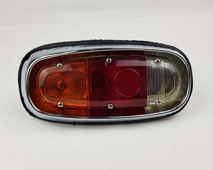 Rear Combination Tail Light for Mazda 1200 Pickup - Chrome - Amber / Red / Clear - LH / Left
