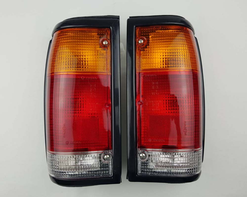Rear Combination Tail Light for Mazda B2200 Pickup - Black - Amber / Red / Clear - LH + RH Pair
