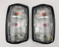 Mazda Magnum Rear Combination Tail Light – Full Clear – Black Frame – LH + RH Pair