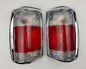 Mazda Magnum Rear Combination Tail Light – Red / Clear – Chrome Frame – LH + RH Pair
