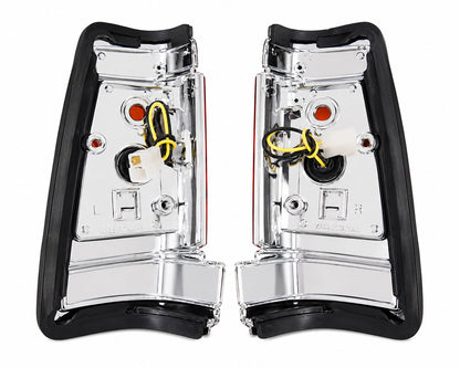 Front Corner Turn Signal Light - for Nissan 720 Pickup / SD23 1984–1985 - Chrome Frame - LH + RH Pair – OEM 26165-50W10 / 26160-50W10 - additional view 2