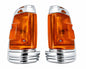 Front Corner Turn Signal Light - for Nissan 720 Pickup / SD23 1984–1985 - Chrome Frame - LH + RH Pair – OEM 26165-50W10 / 26160-50W10