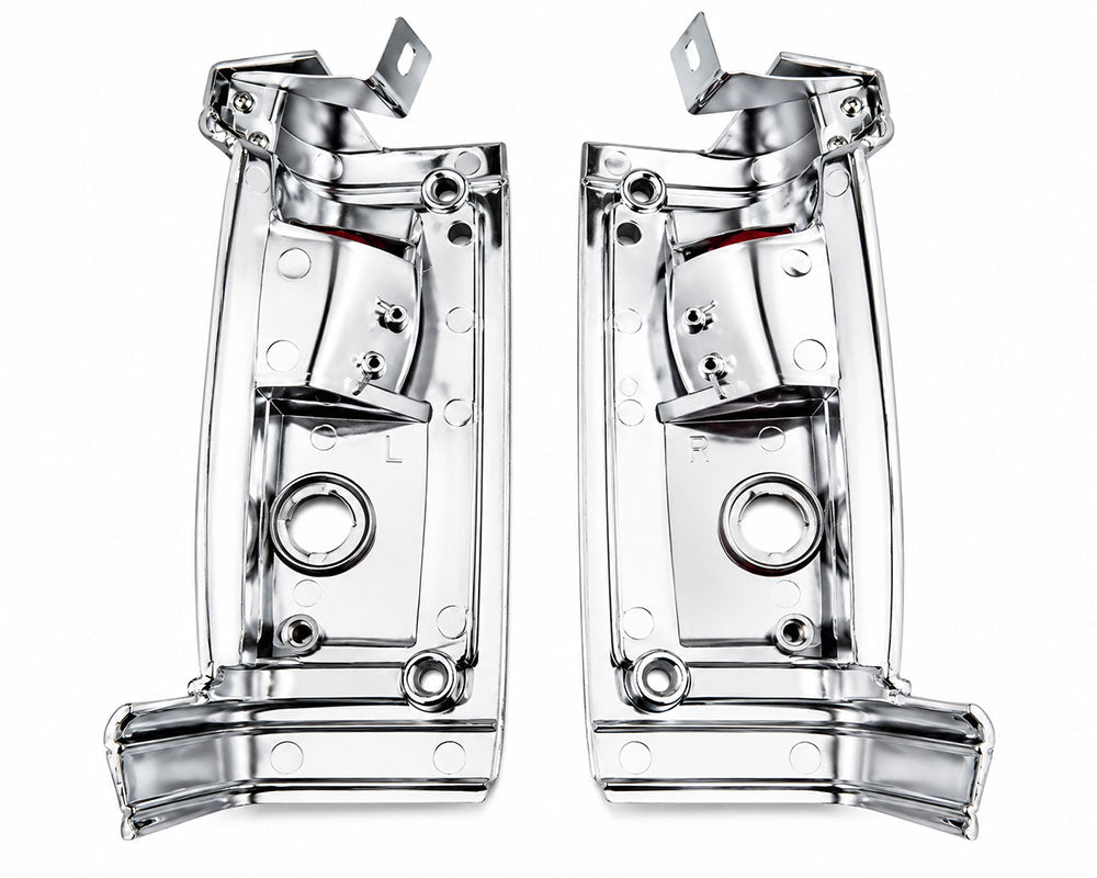 Front Corner Turn Signal Light - for Nissan D21 / Big M Pickup 1990–1992 - BDI 90 - Chrome Frame - LH + RH Pair - additional view 2
