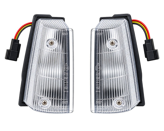 Front Corner Turn Signal Light Pair for Nissan Sunny B11 - Clear - LH + RH