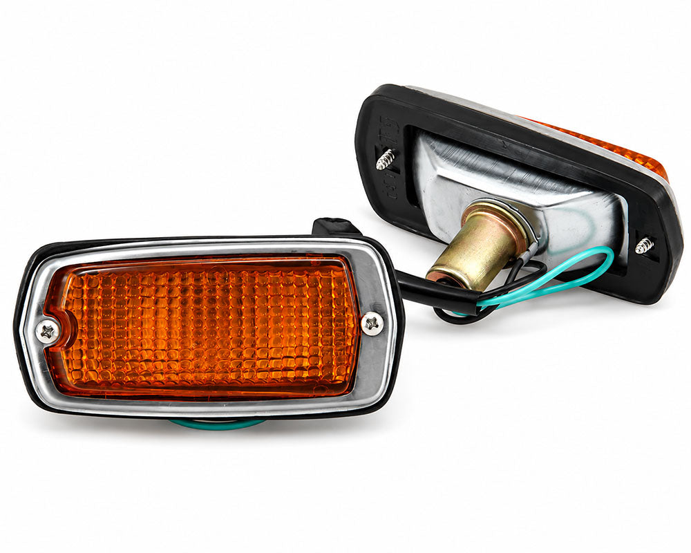 Side Turn Signal Light - for Datsun 120Y 1974–1978 - Amber Lens - LH + RH Pair – OEM 26165-H6100 / 26160-H6100