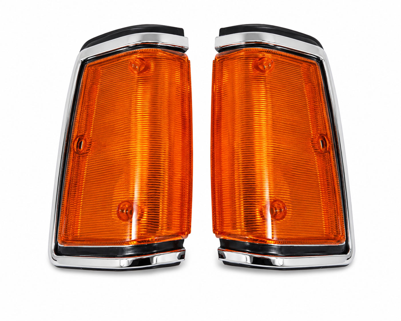 Front Corner Turn Signal Light - for Nissan 720 Pickup - Chrome - LH + RH Pair – OEM 26165-01W00 / 2616-01W00