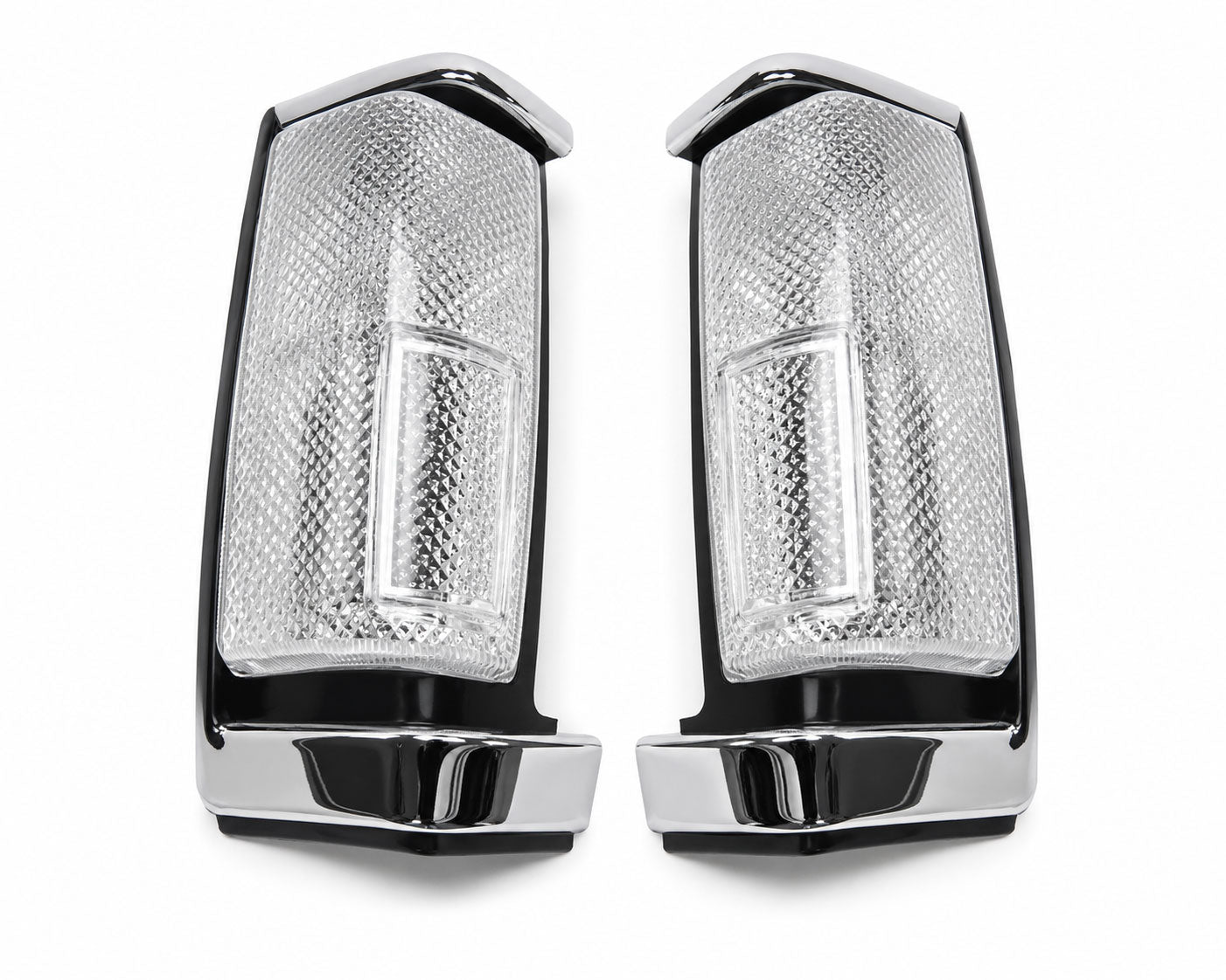 Front & Turn Signal Light - for Nissan D21 TD25 Pickup - Chrome - White Lens - LH + RH Pair – OEM B6175-47G01 / B6170-47G01
