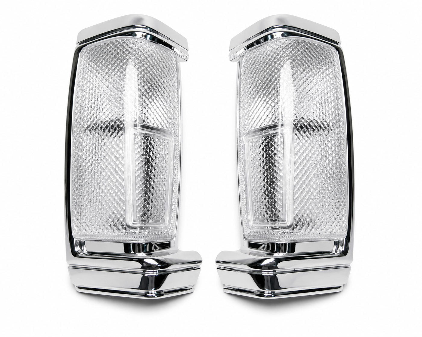 Front & Turn Signal Light - for Nissan D21 BDI90 Pickup - Chrome - White Lens - LH + RH Pair – OEM B6175-47G01 / B6170-47G01
