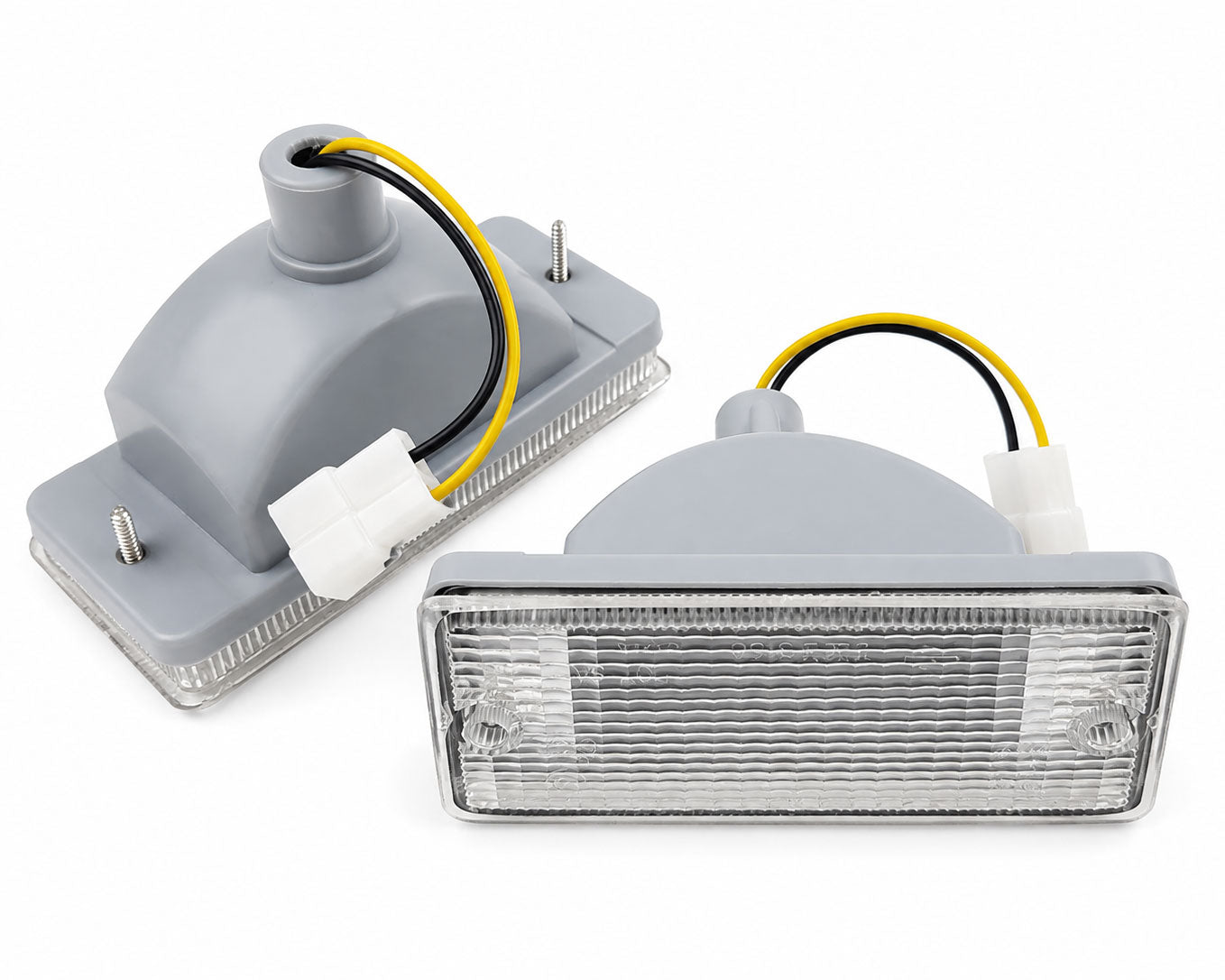 Front Bumper Turn Signal Light - for Nissan Sunny B11 - White Lens - LH + RH Pair – OEM 26135-11A00 / 26130-11A00 - additional view 2
