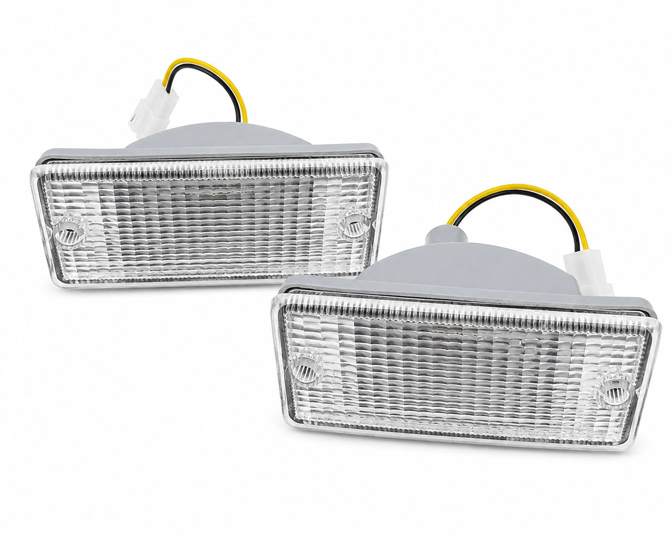 Front Bumper Turn Signal Light - for Nissan Sunny B11 - White Lens - LH + RH Pair – OEM 26135-11A00 / 26130-11A00