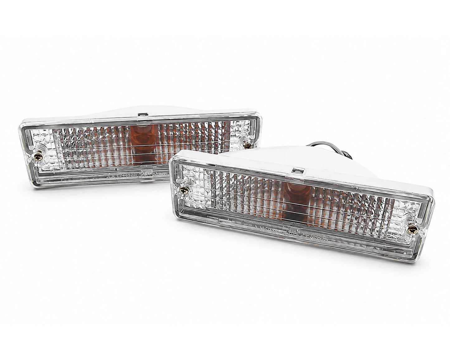 Front Bumper Turn Signal Light - for Nissan D21 BDI925 / BDI993 Pickup - Crystal Lens - LH + RH Pair