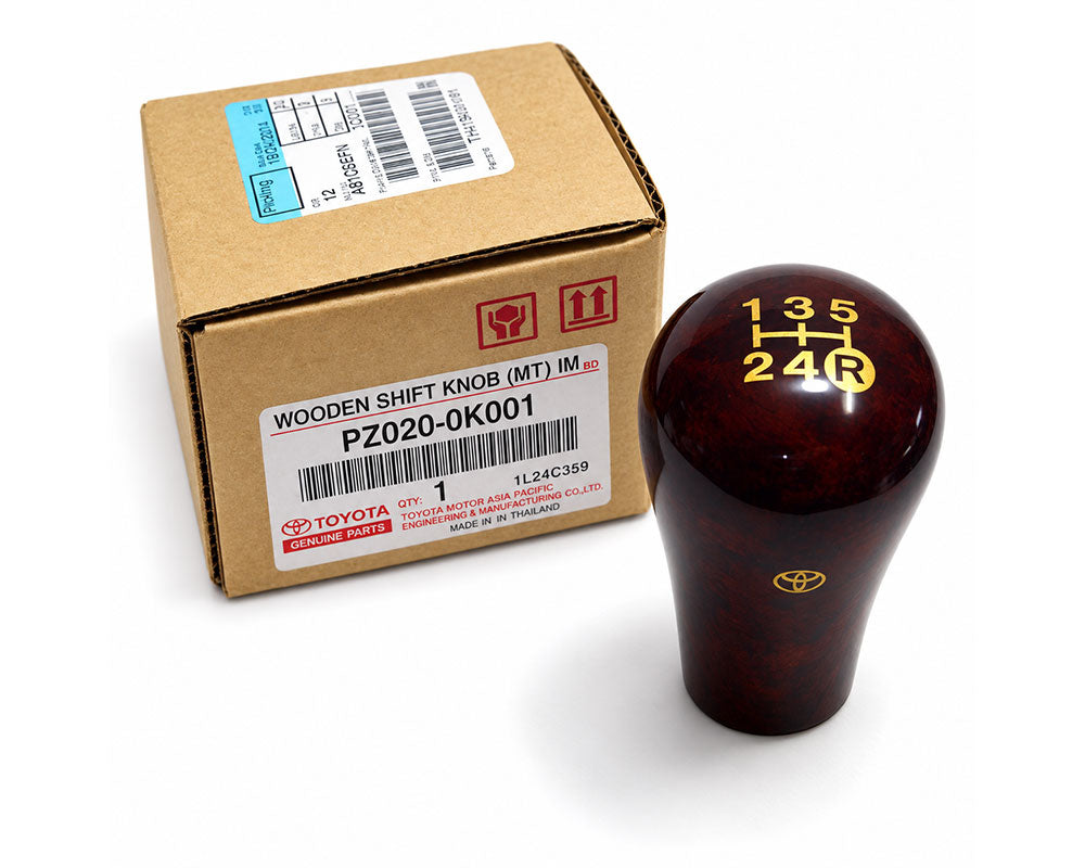 Toyota Hilux Manual Gear Shift Knob – Woodgrain – Dark Reddish Brown Woodgrain – Genuine – view 2