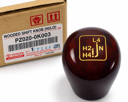 Toyota 4WD Transfer Shift Knob – Woodgrain – Dark Reddish Brown Woodgrain – Genuine – view 2