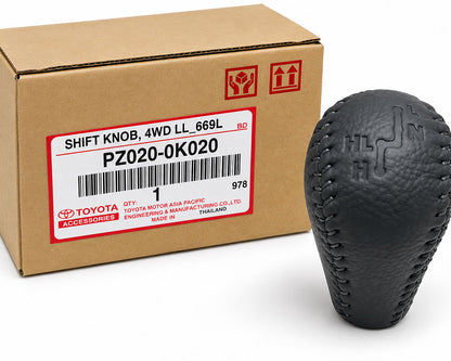 Toyota 4WD Transfer Shift Knob – Leather – Grey – Genuine – view 2