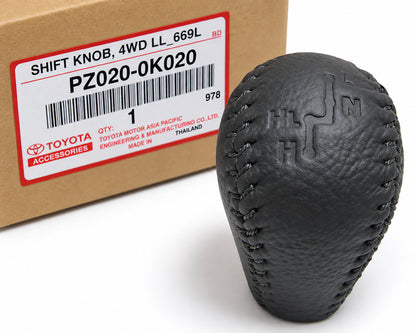 Toyota 4WD Transfer Shift Knob – Leather – Grey – Genuine