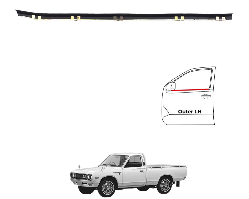 Door Belt Weatherstrip - for Datsun 620 Pickup Without Vent Window - Long Outer LH / Left - OEM 80341-B5000