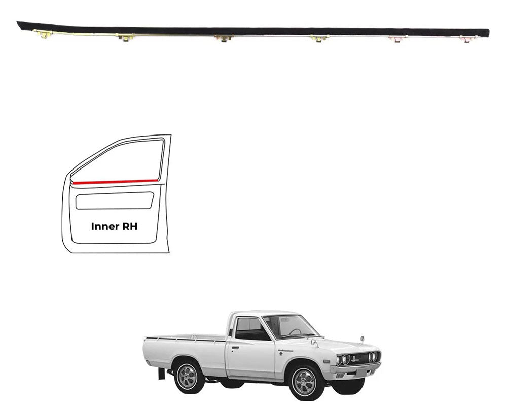 Door Belt Weatherstrip - for Datsun 620 Pickup Without Vent Window - Long Inner RH / Right - OEM 80320-B5000