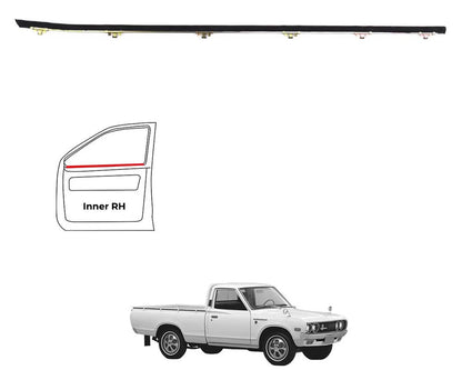 Door Belt Weatherstrip - for Datsun 620 Pickup Without Vent Window - Long Inner RH / Right - OEM 80320-B5000