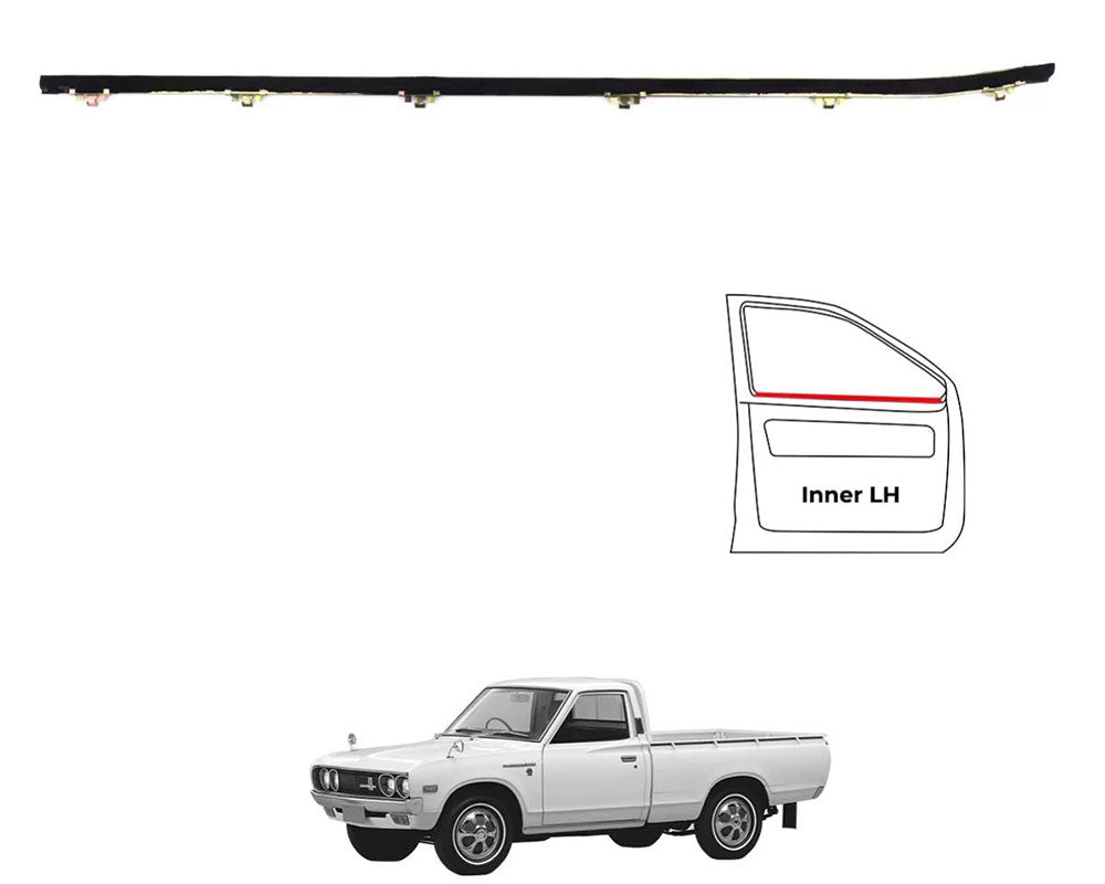 Door Belt Weatherstrip - for Datsun 620 Pickup Without Vent Window - Long Inner LH / Left - OEM 80321-B5000