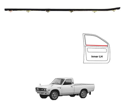 Door Belt Weatherstrip - for Datsun 620 Pickup Without Vent Window - Long Inner LH / Left - OEM 80321-B5000