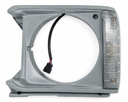 Headlamp Door Surround & Parking / Clearance Light - for Toyota Hilux RN30 Pickup - Round Headlamp - Silver Gray - LH + RH Pair – OEM 81620-39145 / 81610-39145