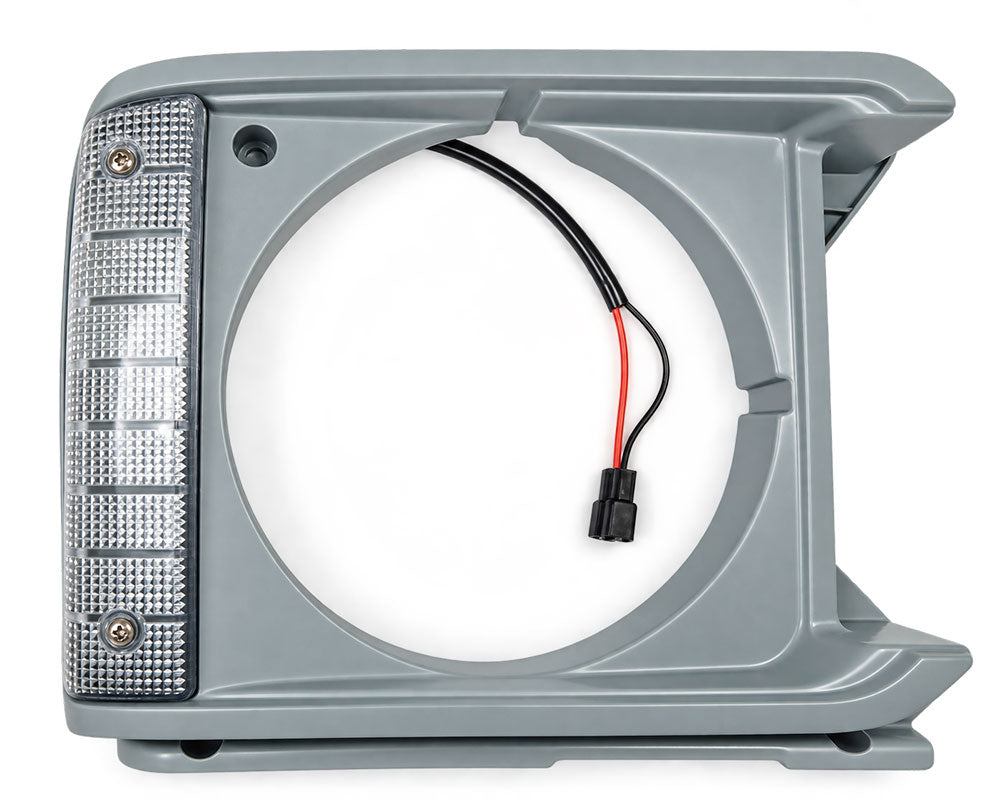 Headlamp Door Surround & Parking / Clearance Light - for Toyota Hilux RN30 Pickup - Round Headlamp - Silver Gray - LH + RH Pair – OEM 81620-39145 / 81610-39145