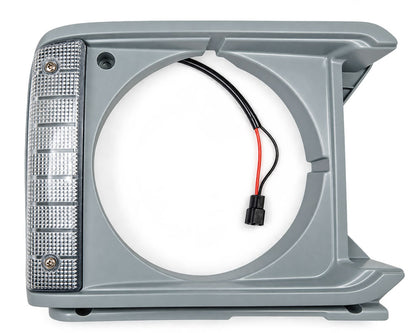 Headlamp Door Surround & Parking / Clearance Light - for Toyota Hilux RN30 Pickup - Round Headlamp - Silver Gray - LH + RH Pair – OEM 81620-39145 / 81610-39145