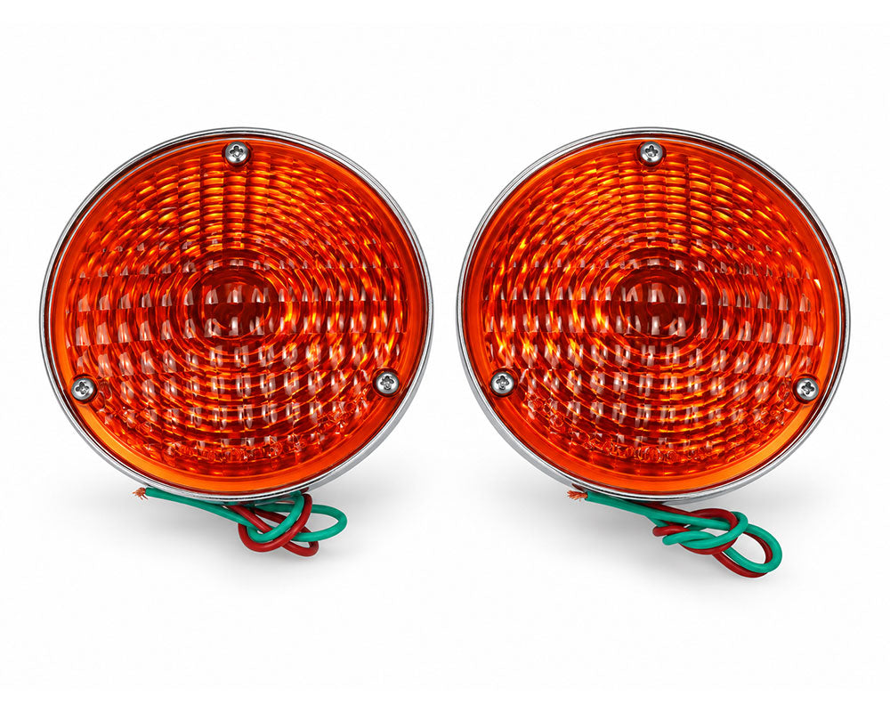 Front Signal & Parking Lamp Pair - for Jeep CJ5 / CJ6 - 12V - 2 pcs - Amber